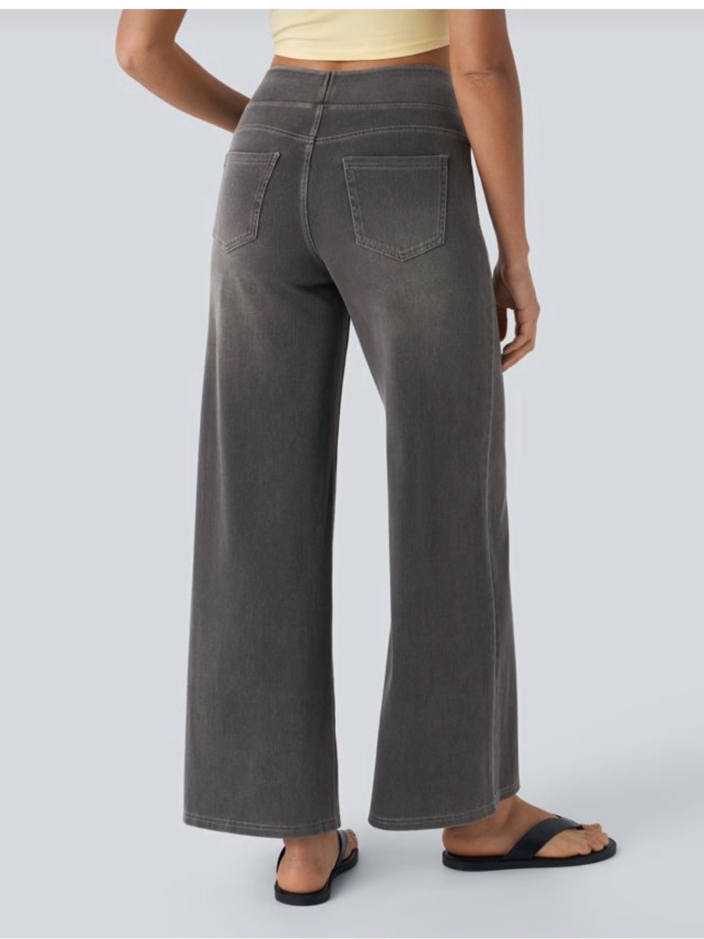 🔥🖤NWT Halara Flex High Waisted Baggy Wide Leg Jeans Size XL Petite🖤🔥 - Picture 3 of 6